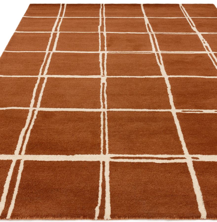 Albany Rug Grid Rust