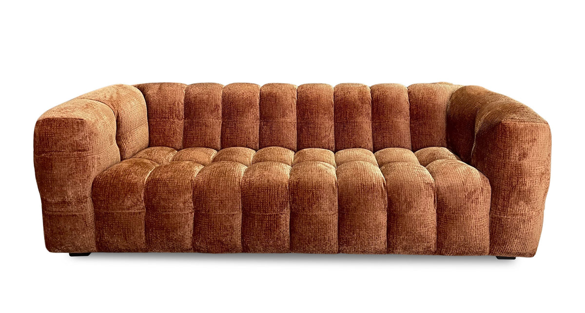 Arken Puffed Sofa Burned Orange