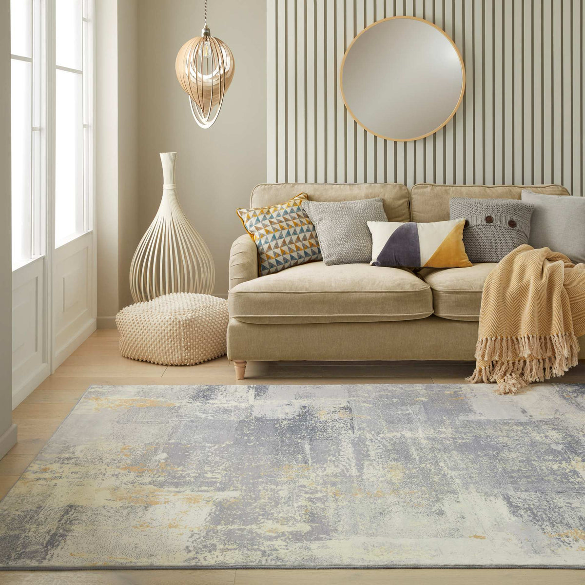 Concept Looms LUX02 Washable Rug Light Grey