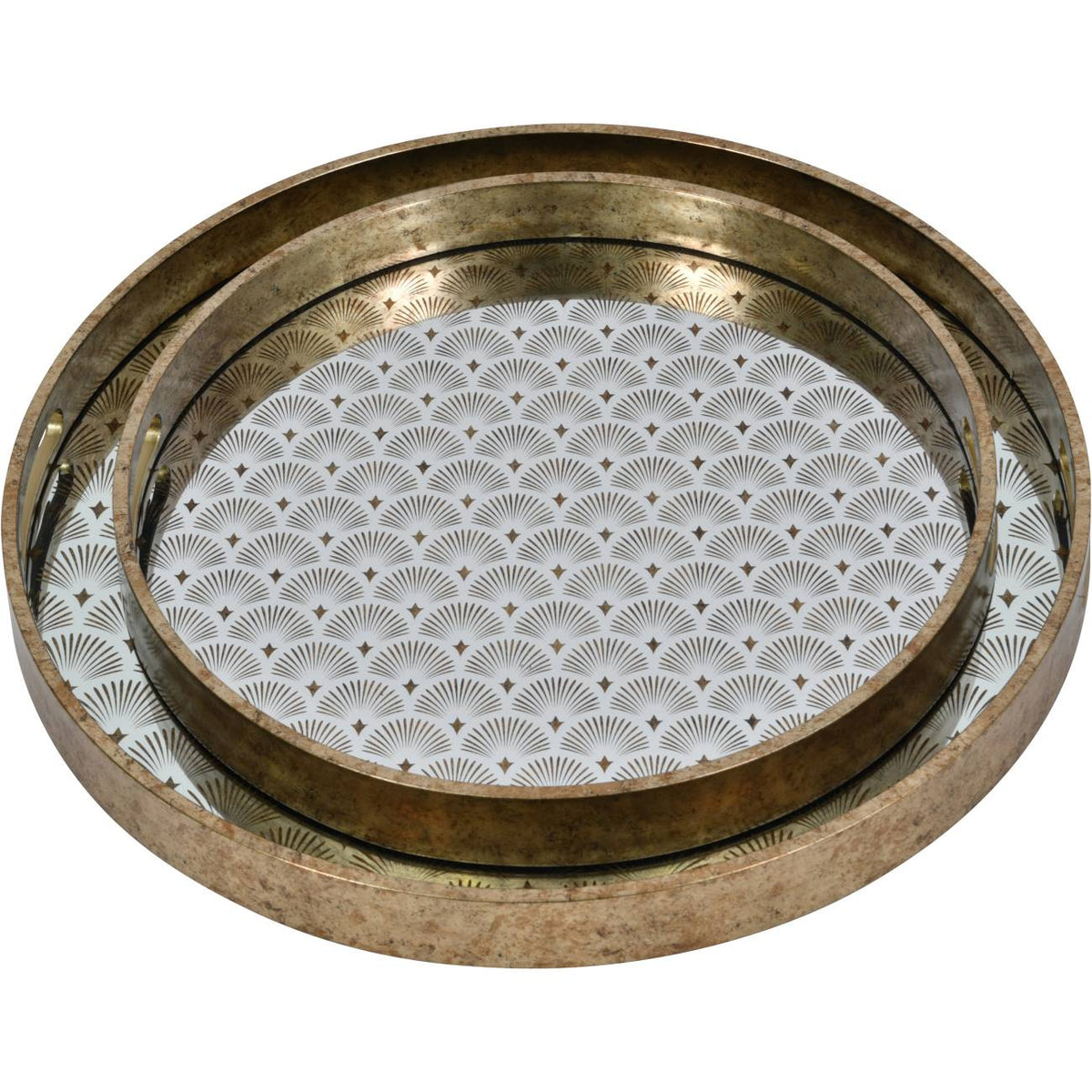 Gold Deco Scallop Antique Trays