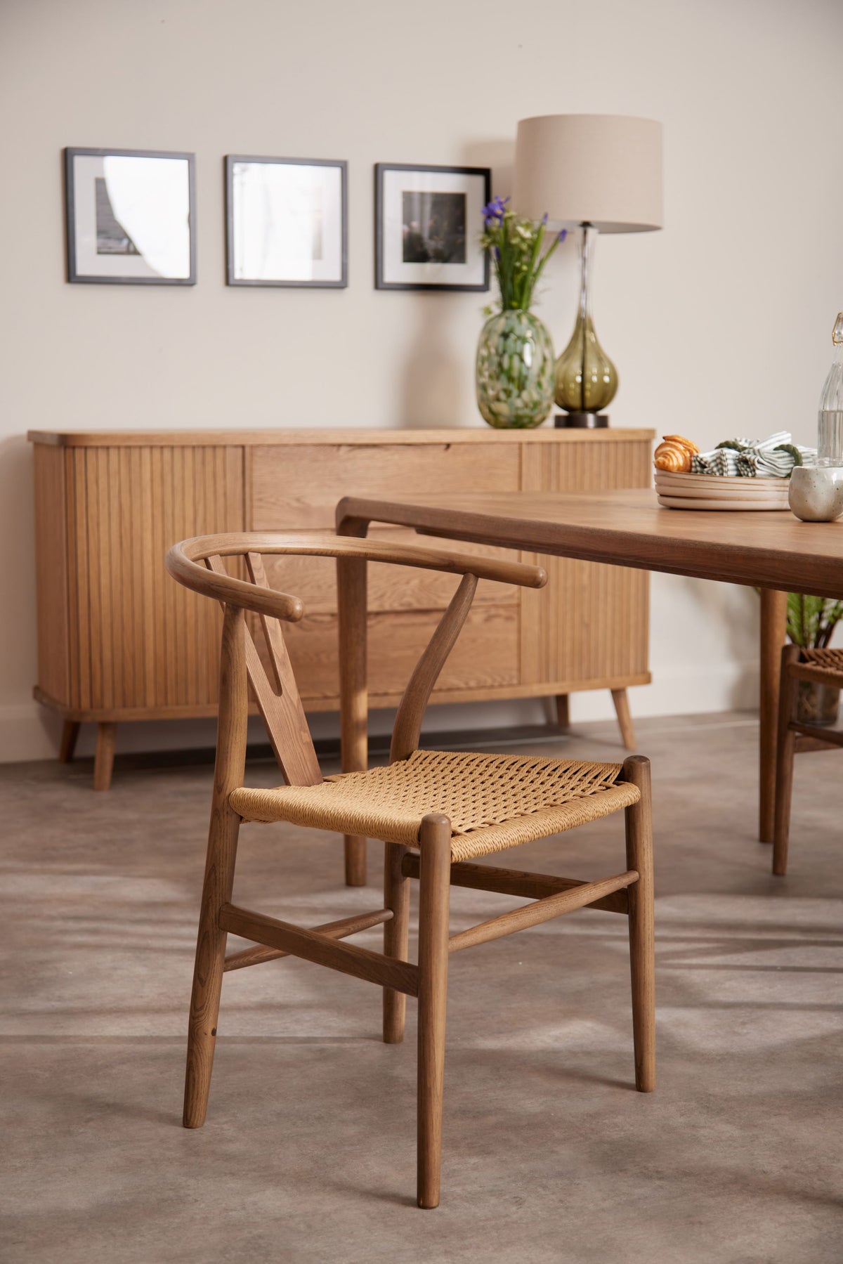 Hugo Wishbone Chair with Dark Legs