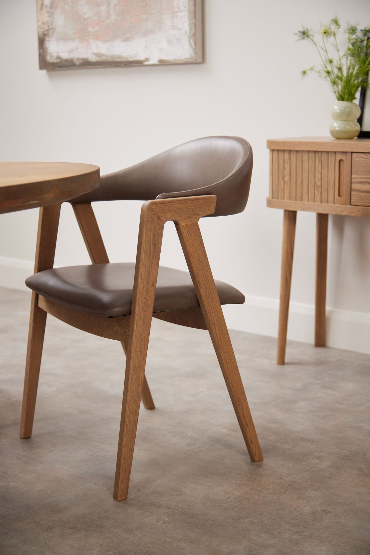 Lexine Chair Grey Leather