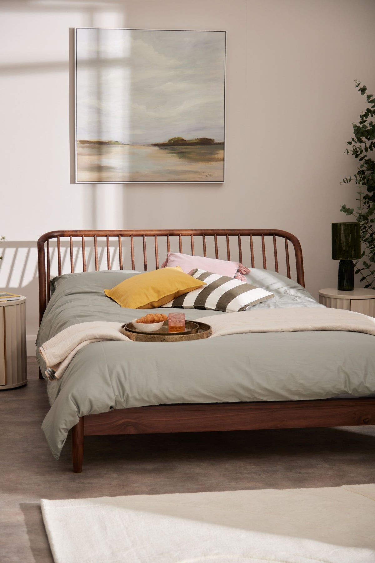 Malmo Natural Walnut Bed Frame