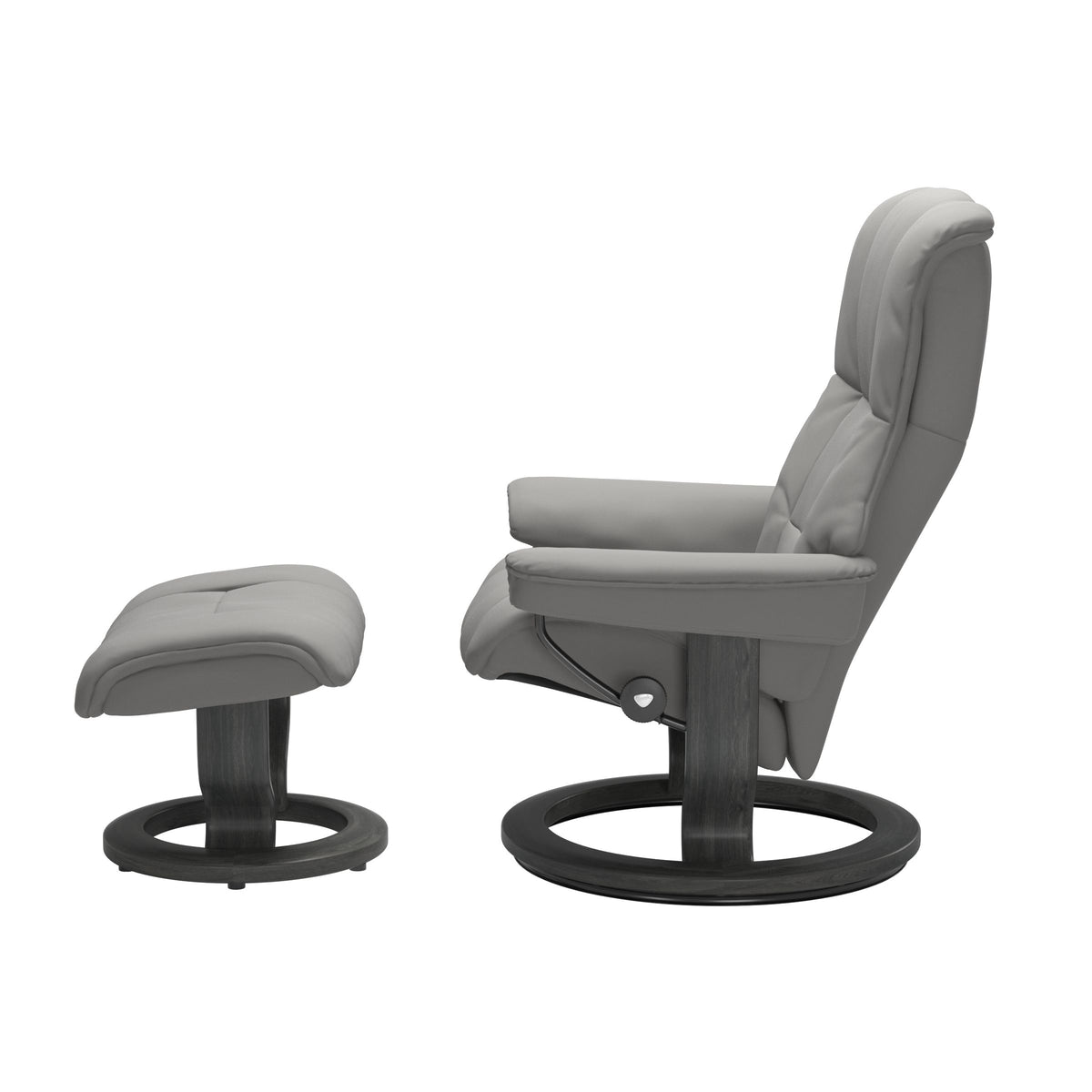 Stressless Mayfair Recliner Chair & Stool Medium Silver Grey/Grey