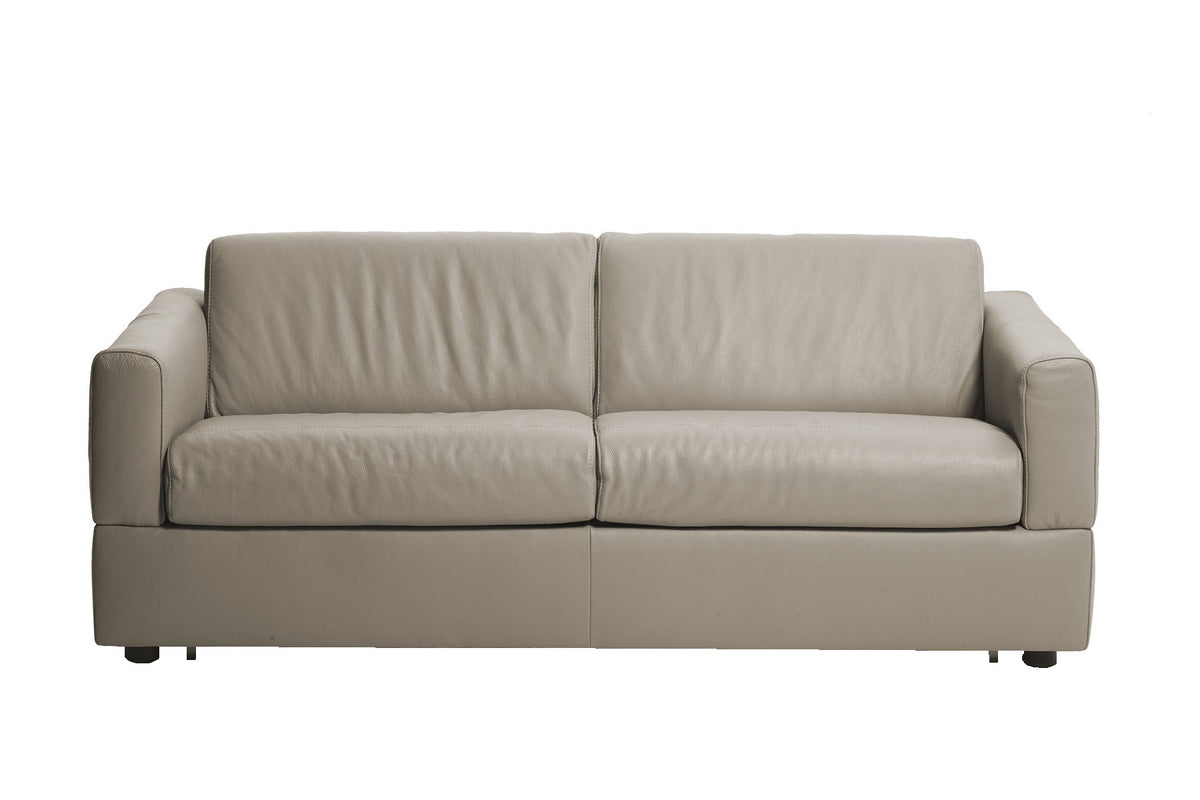 Visconti 3 Seater Leather Sofa Bed Dark Grey