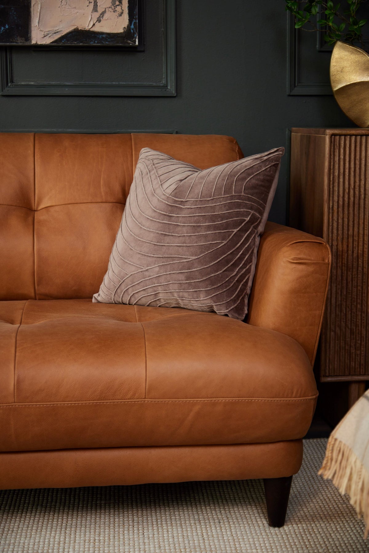 Azriel 2 Seater Natural Leather Sofa