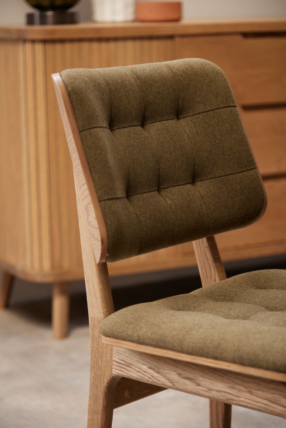 Boden Hunter Green Dining Chair Grey Oil Legs