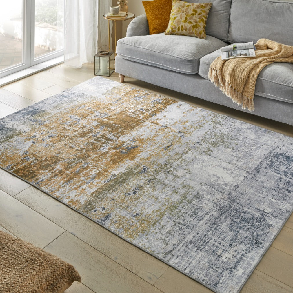 Concept Looms LUX09 Washable Rug Ivory Gold