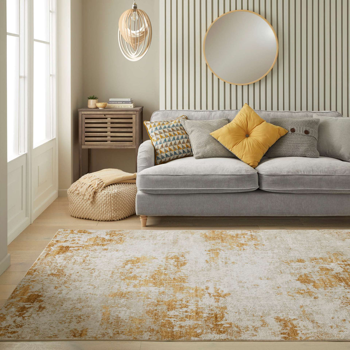 Concept Looms LUX12 Washable Rug Light Gold