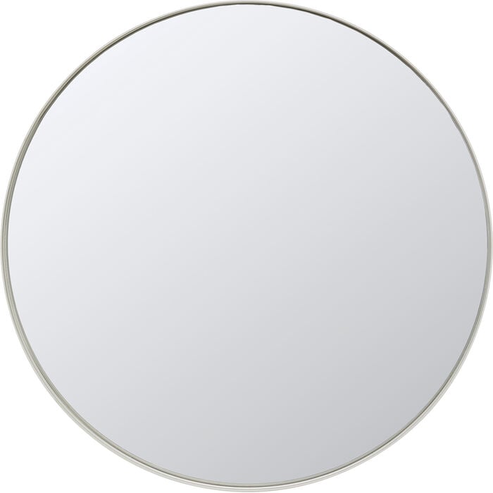 Greige Round Mirror