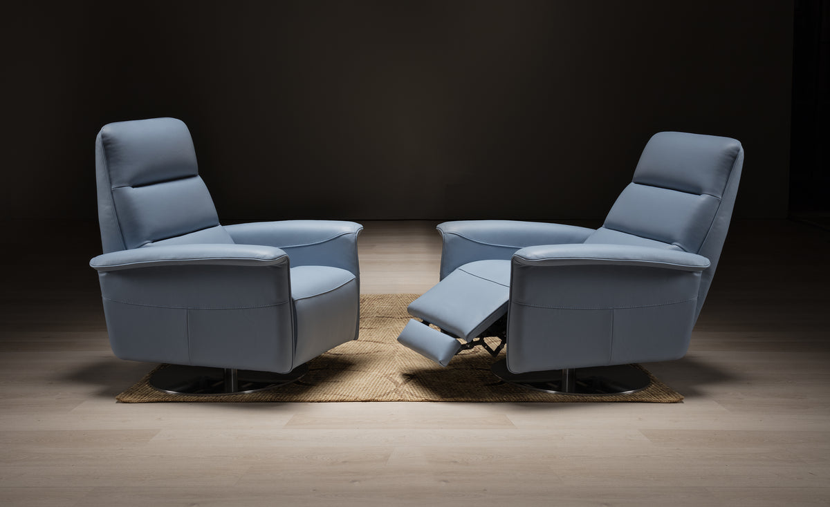 Kelly Fabric Recliner Swivel Chair