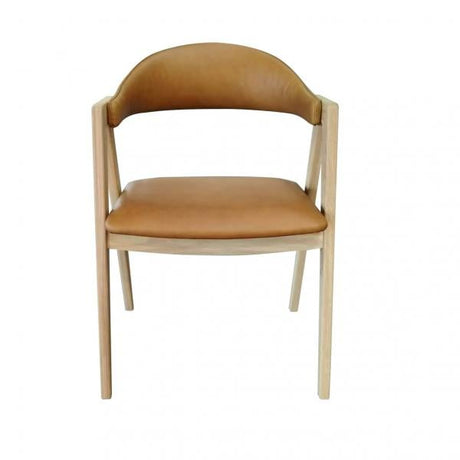 Lexine Dining Chair Tan Leather