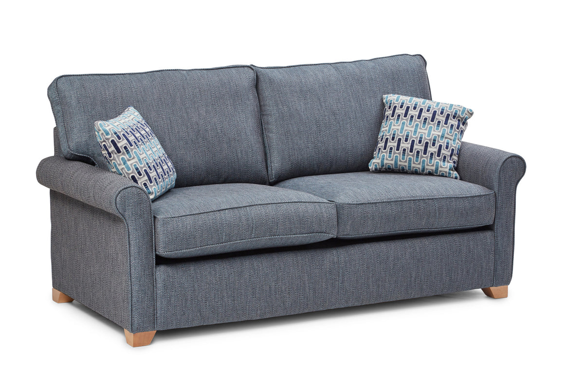 Poppy 3 Seater Fabric Sofa Bed Blue