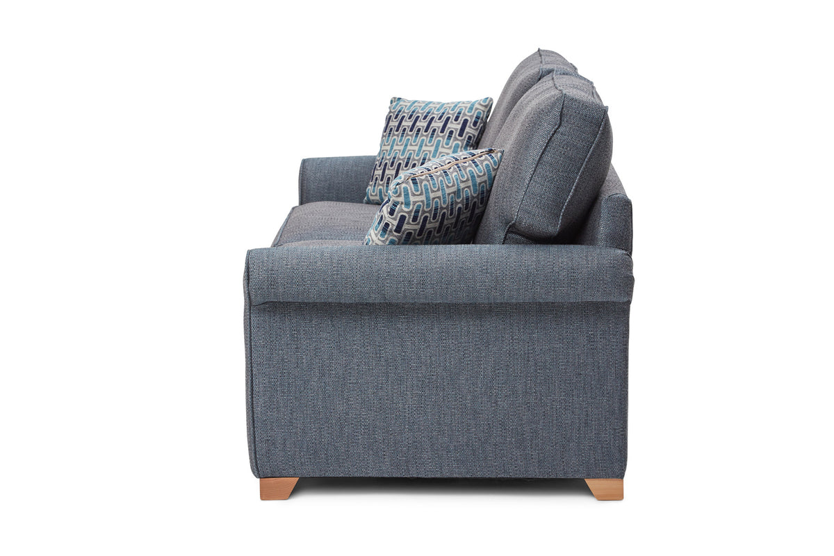 Poppy 3 Seater Fabric Sofa Bed Blue