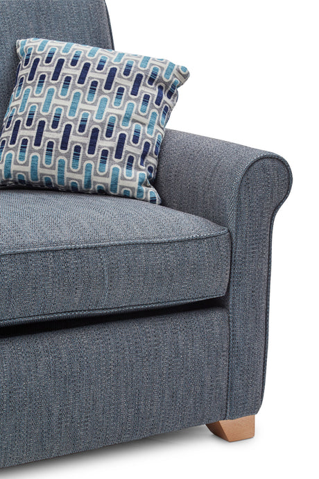Poppy 3 Seater Fabric Sofa Bed Blue