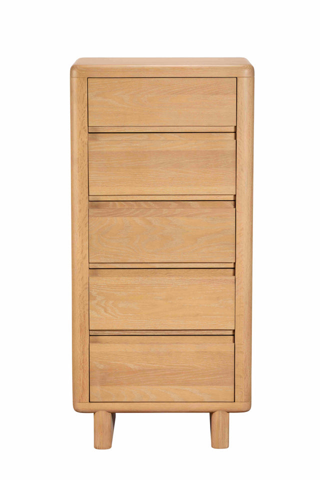 Rowan 5 Drawer Tall Chest Oak