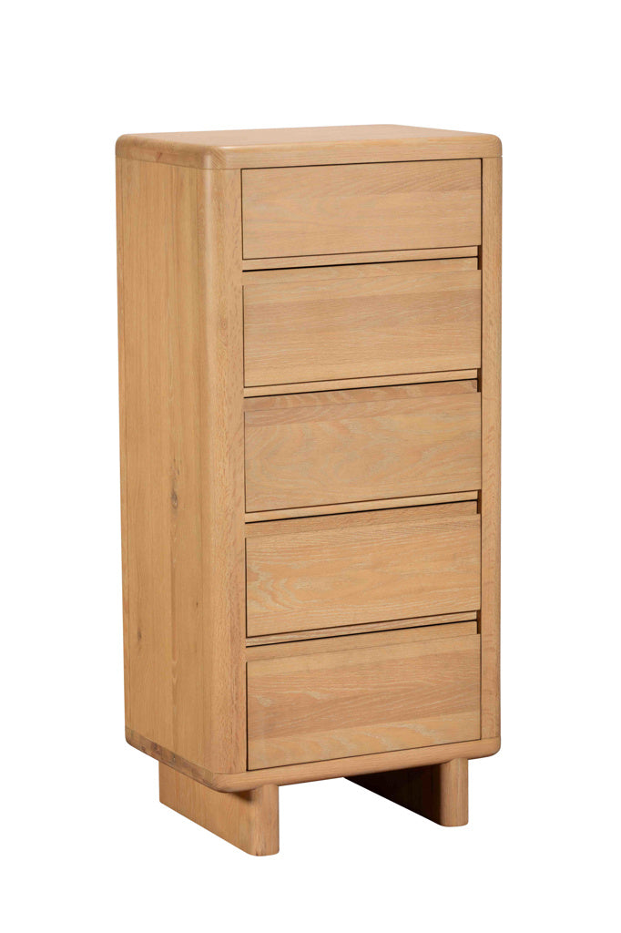 Rowan 5 Drawer Tall Chest Oak