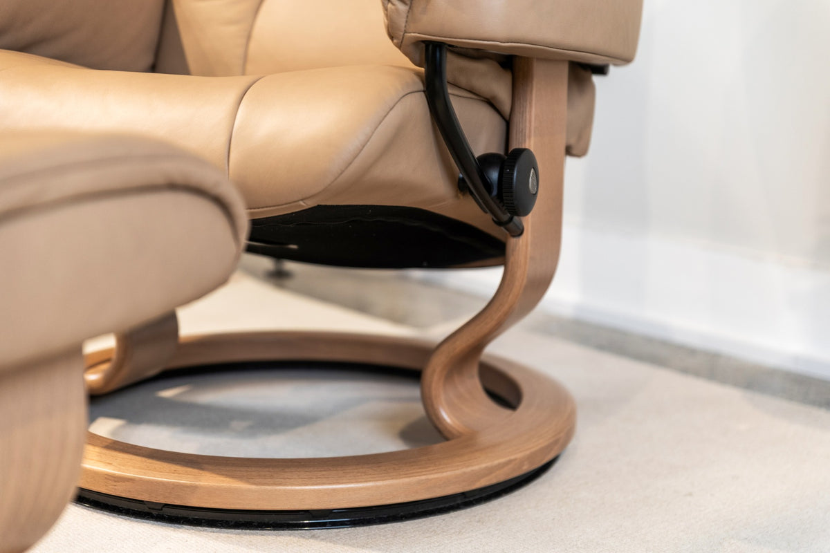 Stressless Mayfair Recliner Chair & Stool Medium Sand/Oak