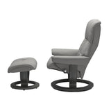 Stressless Mayfair Recliner Chair & Stool Medium Silver Grey/Grey
