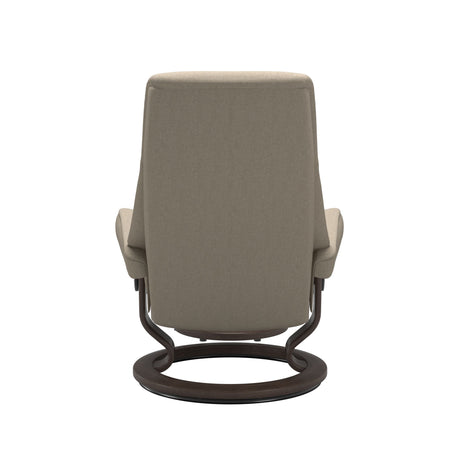 Stressless View M Recliner Light Beige Chair and Stool