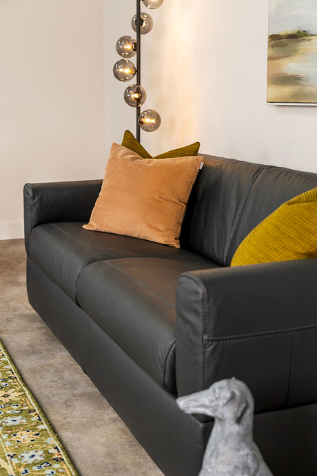 Visconti 3 Seater Leather Sofa Bed Anthracite